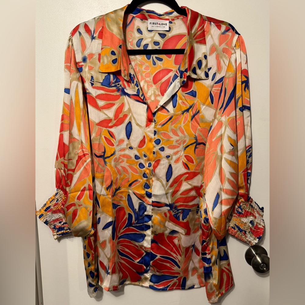 First Love Vibrant Floral Blouse